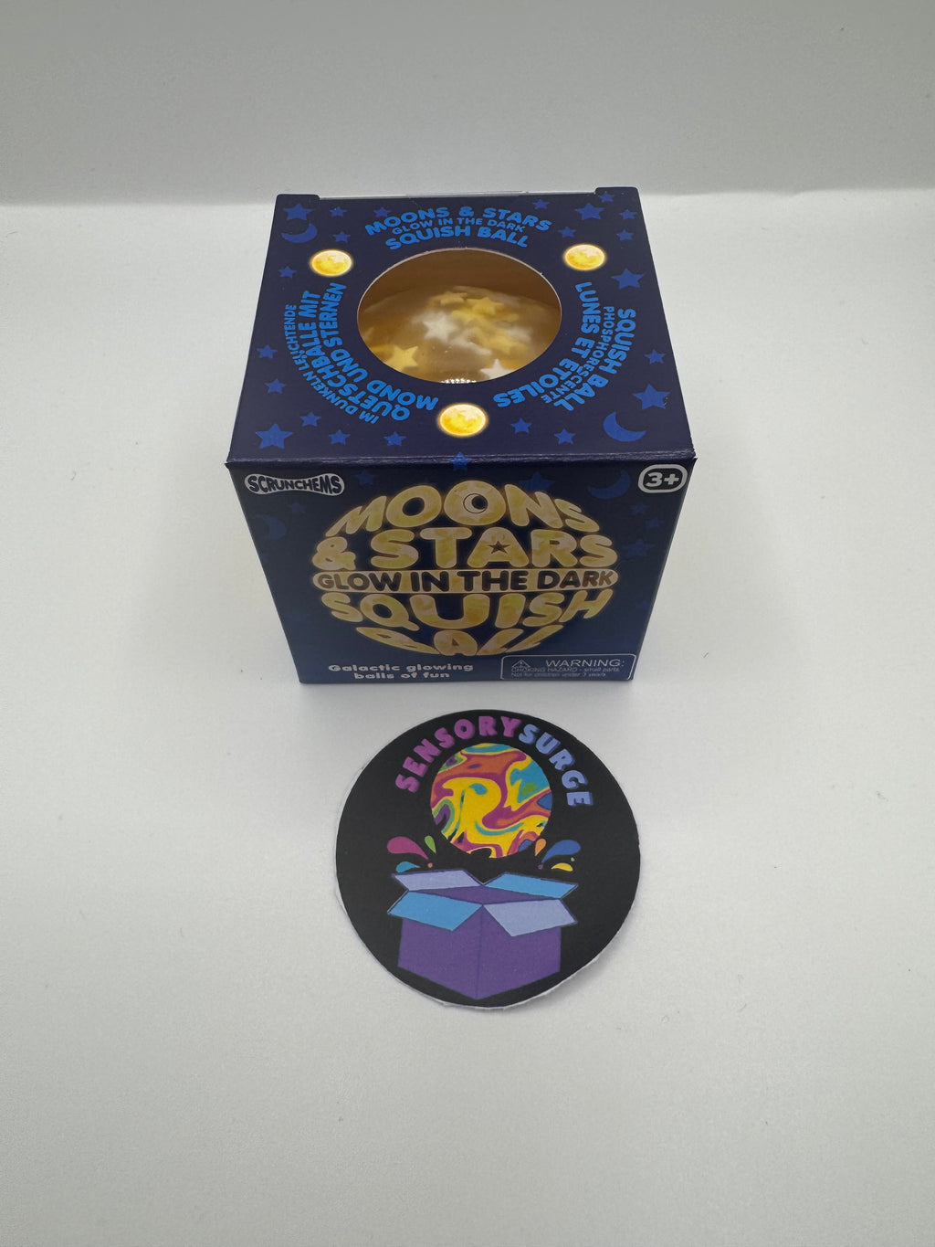 Moon and Stars Glow in the Dark Squish Ball