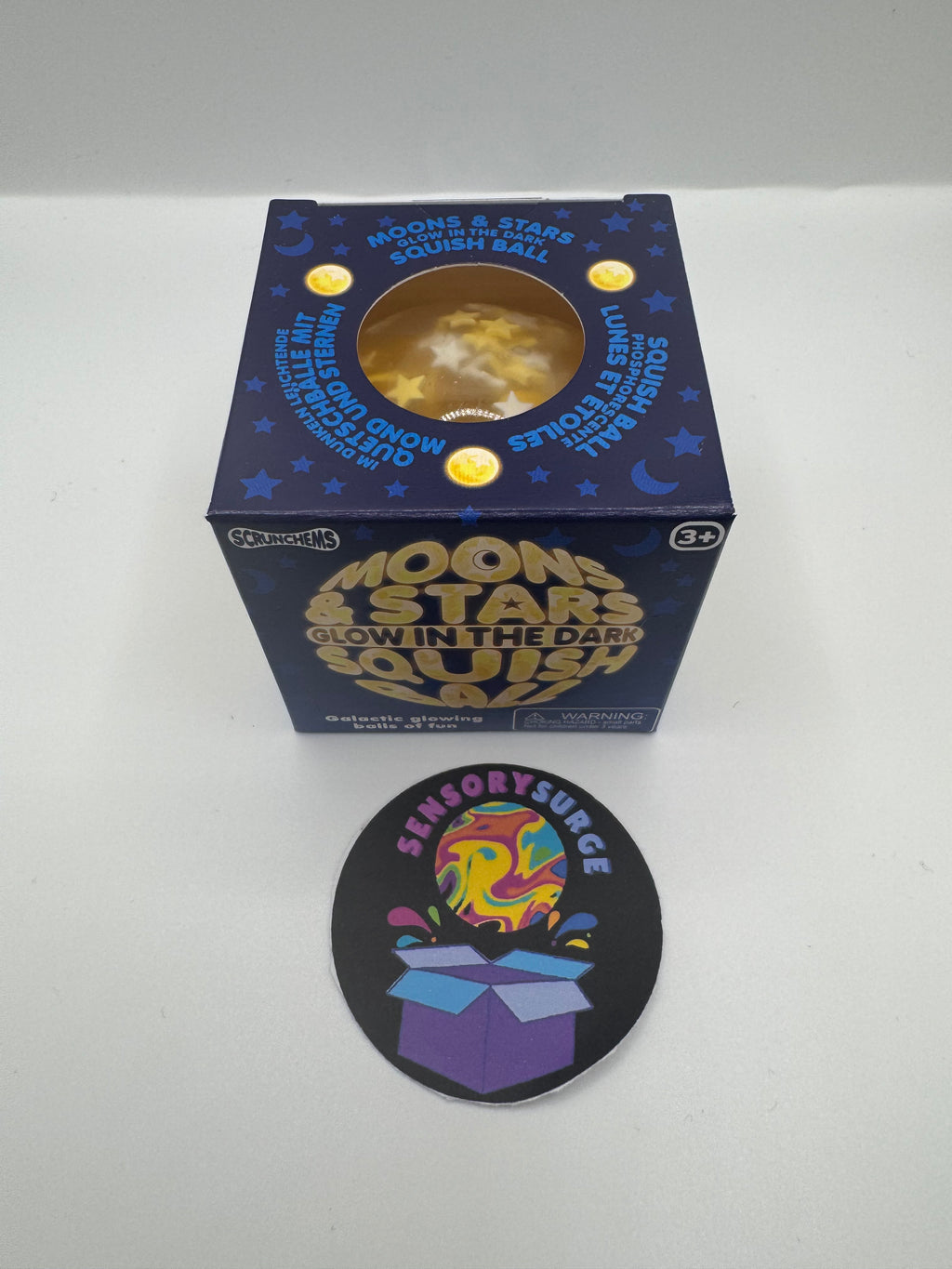 Moon and Stars Glow in the Dark Squish Ball
