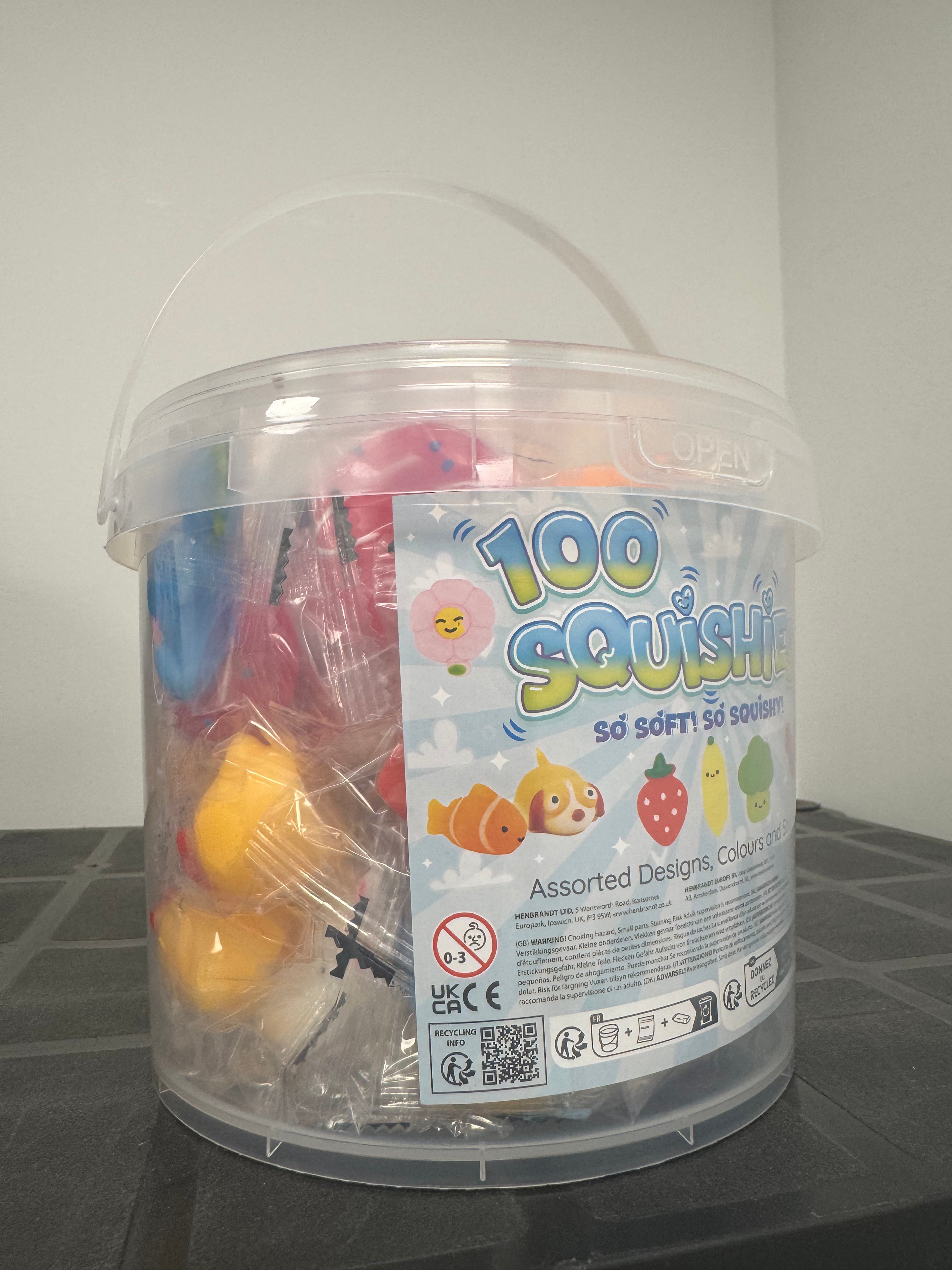 100 Squishies in a Bucket