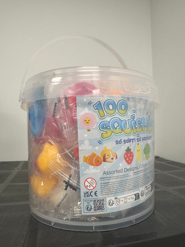 100 Squishies in a Bucket