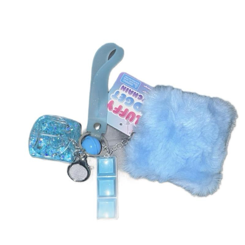 Fluffy Fidget Keychains 3 Assorted Colours