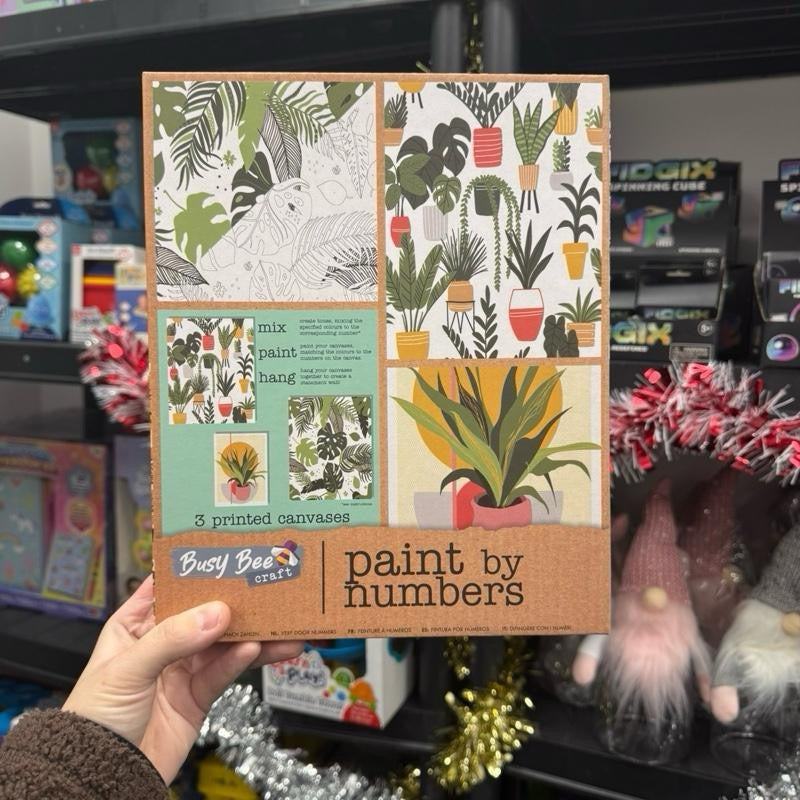 Busy Bee Craft Paint By Numbers Kit- 3 Printed Canvases