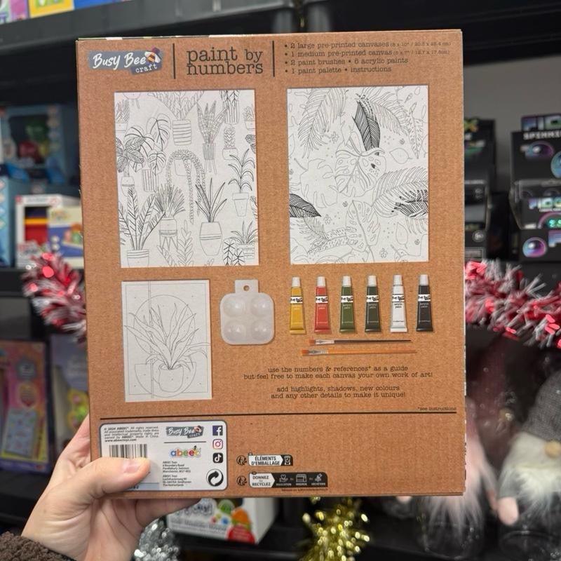Busy Bee Craft Paint By Numbers Kit- 3 Printed Canvases