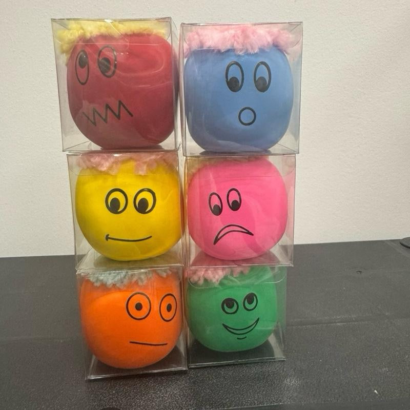Moody Faces Sand Filled Fidget 6 Colours